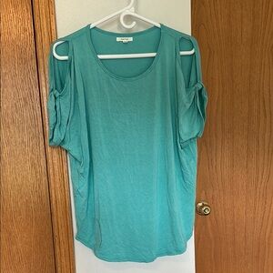 Maurices Turquoise Cold Shoulder Blouse
